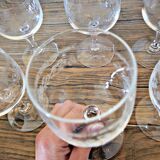 6 Cristal Arques Matignon water glasses, engraved crystal