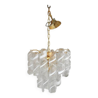 Murano Glass Chandelier "Virgola" Made in Italy Venini Style