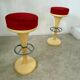 Lot 2 tabourets de bar haut design années 70 design friedrich stückenbreker plastique vintage