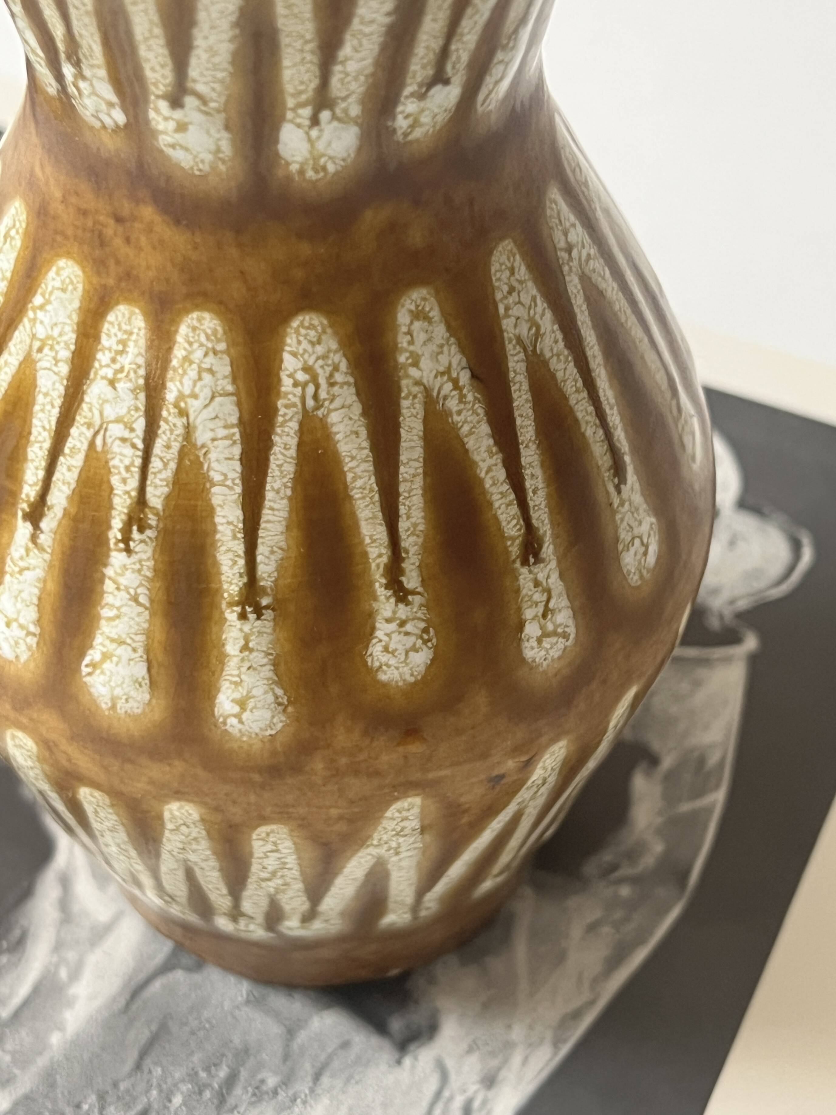 Scandinavian glazed and numbered ceramic vase, West Germany 1970