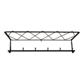 Vintage retro wall coat rack – Black metal & brass Mid-Century design