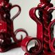 Bougeoirs en barbotine Art Deco