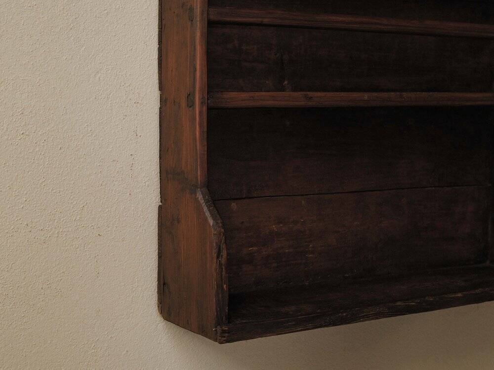 Solid wood wall shelf, Folk art, around 1900