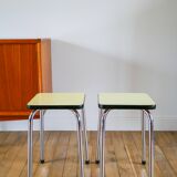 Pair of yellow formica stools, 1970
