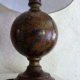 Pair of world map lamps