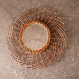 Miroir en rotin vintage
