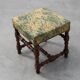 Louis XIII‑Style Walnut Stool with Floral Tapestry Seat, France, circa 1840