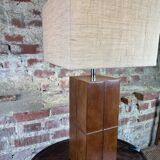 Leather-covered lamp from the 1990s Ht 70 cm