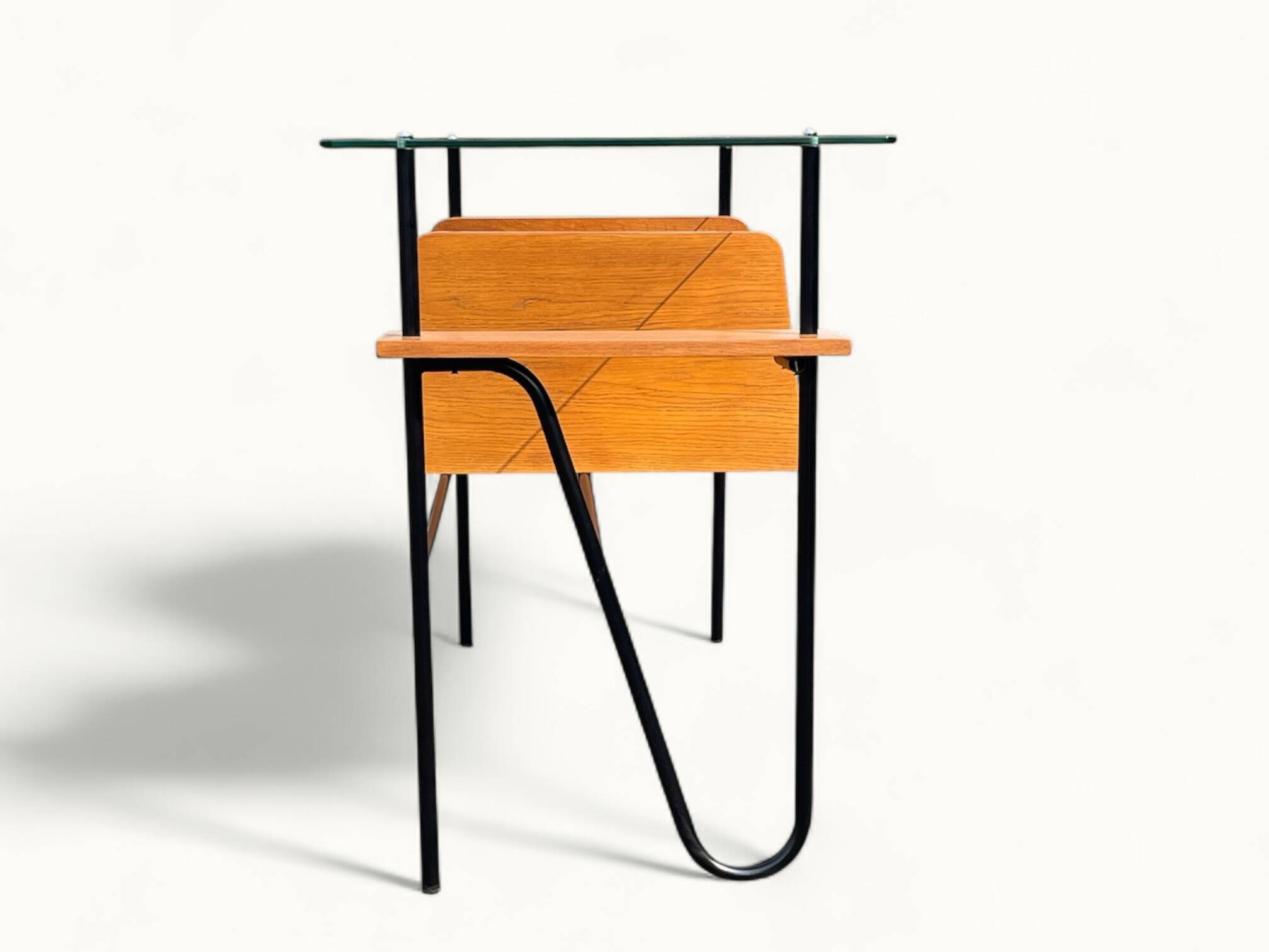 Modernist office – Azzano Frères – designed by Jacques Hitier – Oak, glass and felt