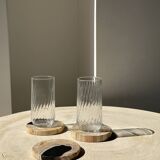 Set of 3 fossilized wood coasters (clear)