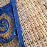 Pair of blue wrought iron shelf brackets