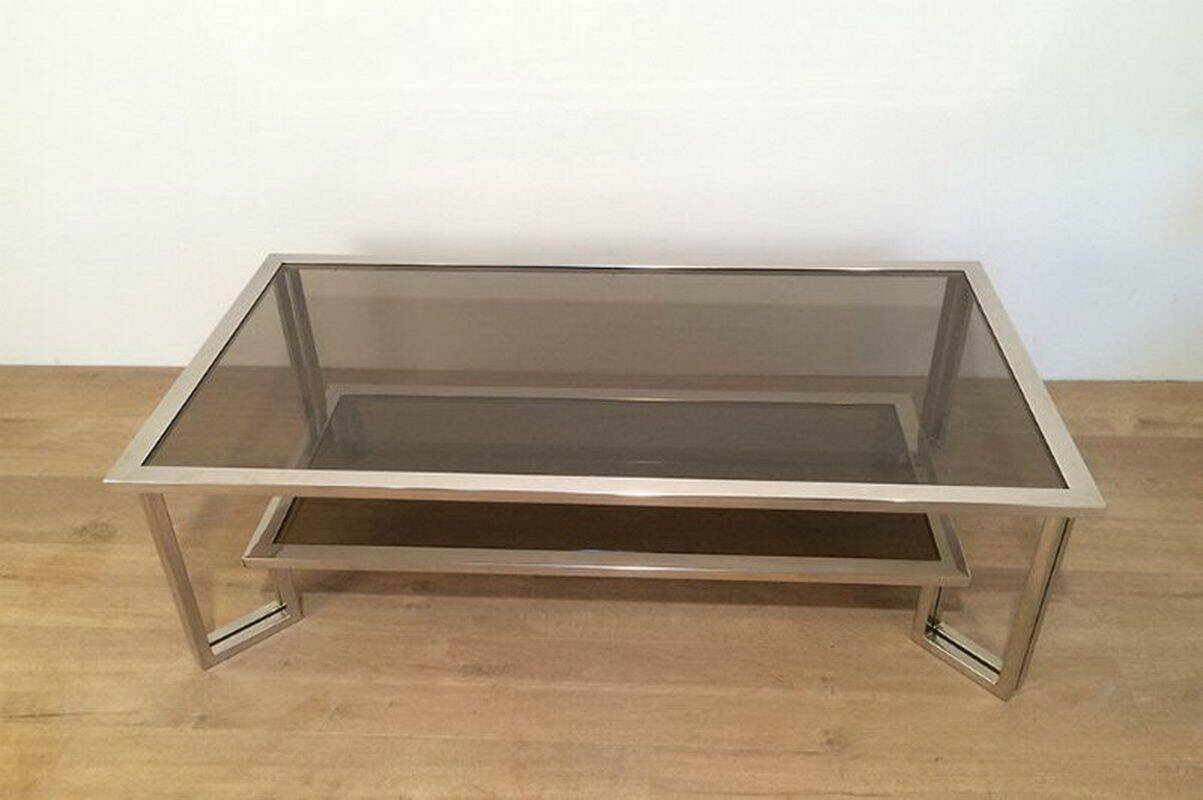 Chrome designer coffee table