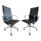 Black Pair (2) Herman Miller Original Eames EA337 High Back Office Chair Ca