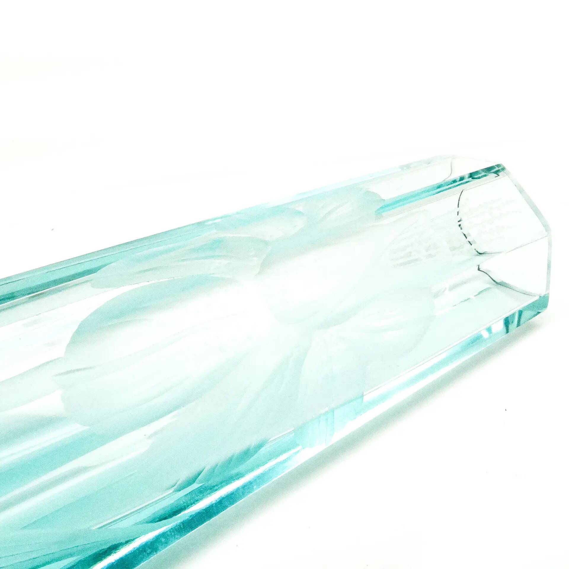 Art Nouveau vase, uranium crystal, Moser, Czechia, early 20th century