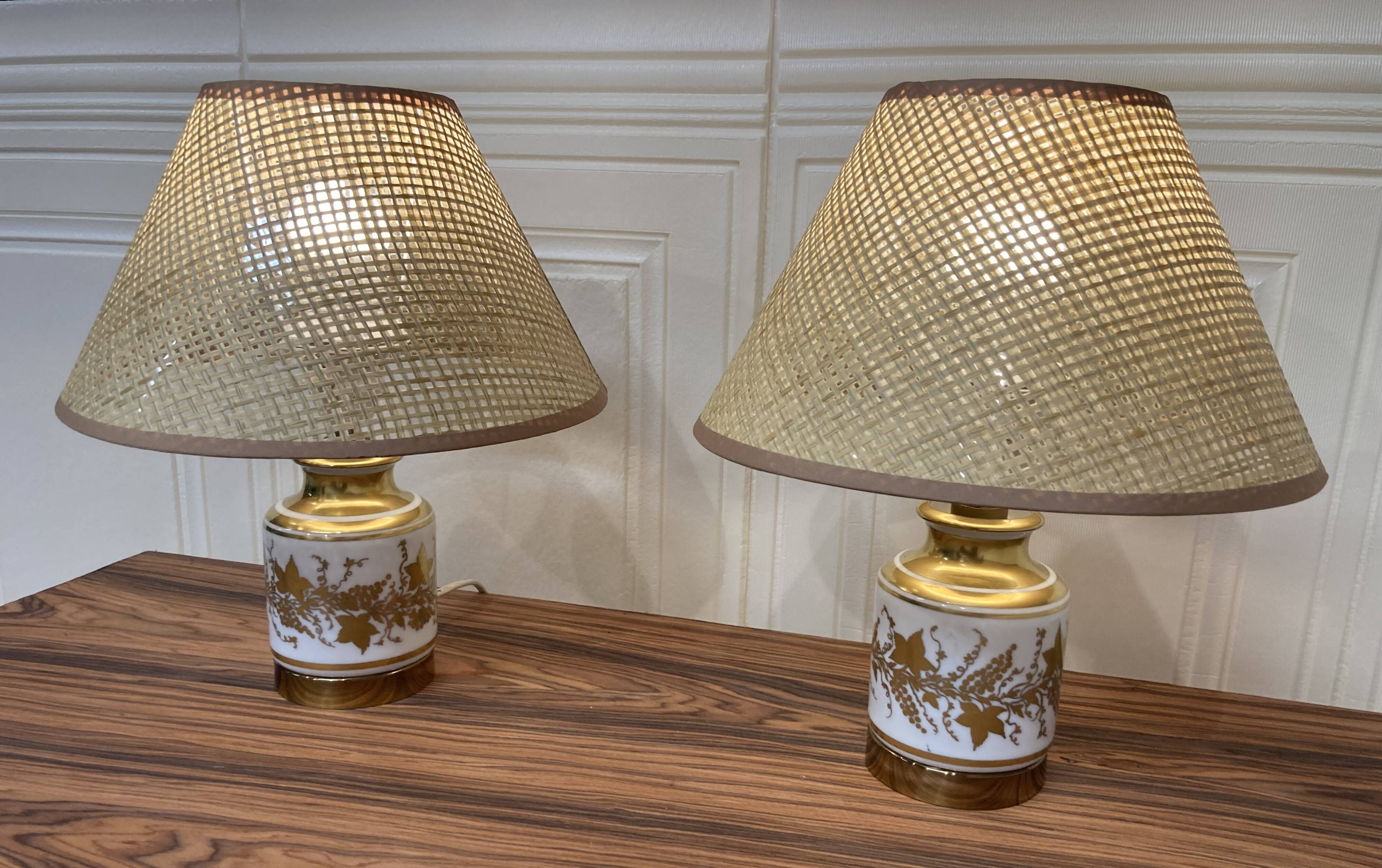 Pair of ceramic lamps "1950s scandinavian design".