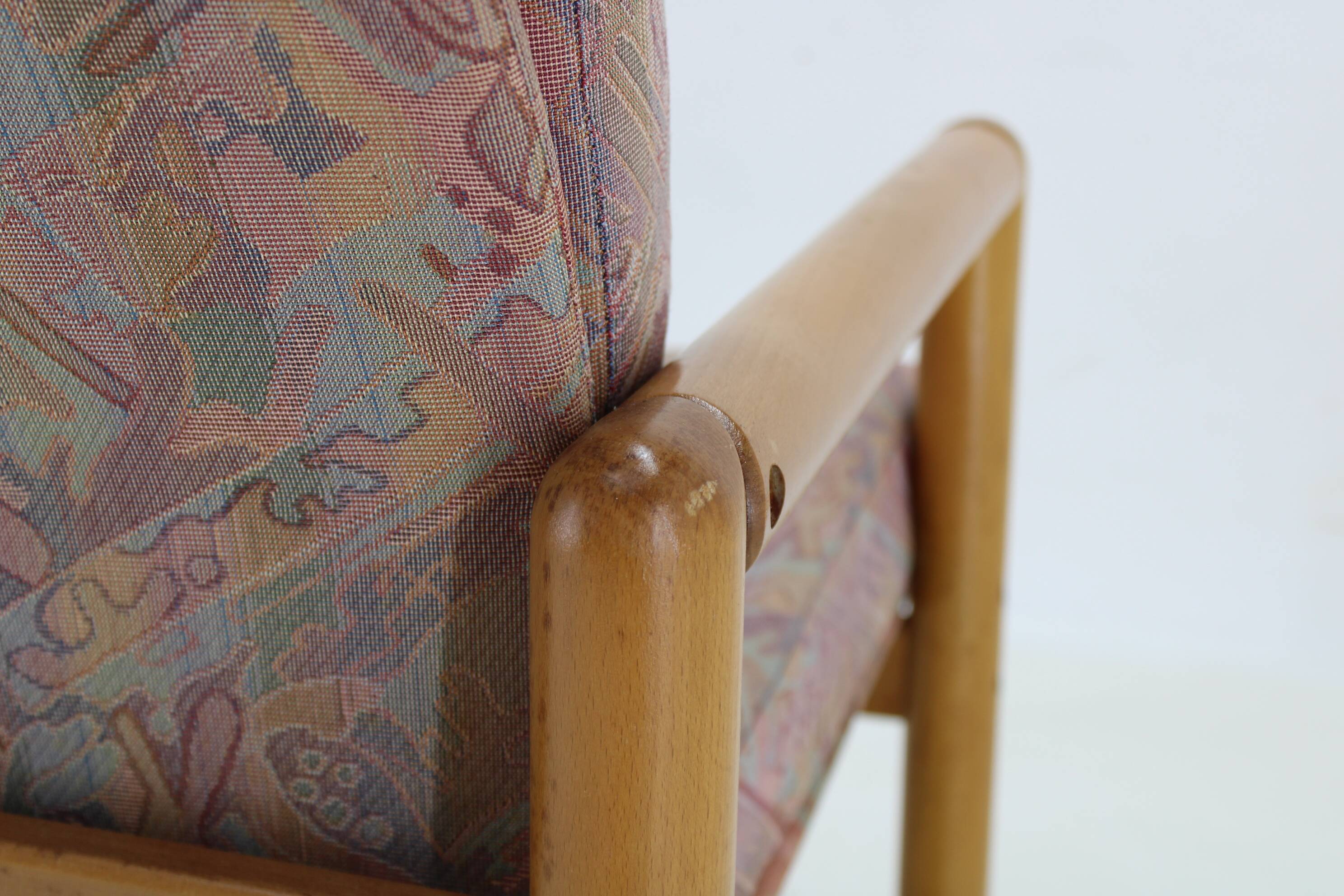 1970s Pair of Beech Armchairs and Coffee Table  by TON, Czechoslovakia
