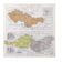 Old map Austria Czechoslovakia Hungary 43x43cm from 1950