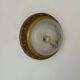 Vintage brass and sandblasted glass wall lamp, France 1940