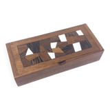 Small box with wood and bone marquetry, 1950s