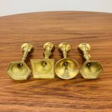 4 bougeoirs laiton doré vintage