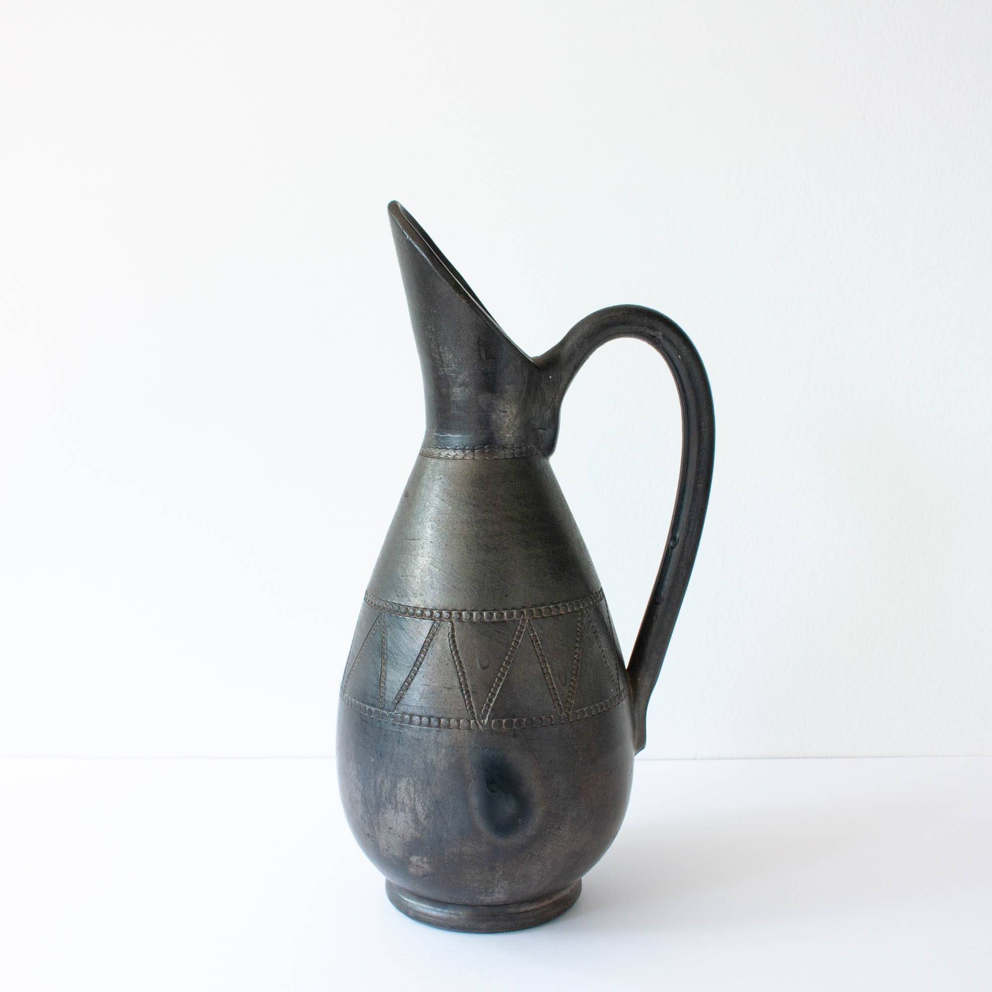 Vintage Handmade Black Pottery Vase from Bisalhaes, 1960's