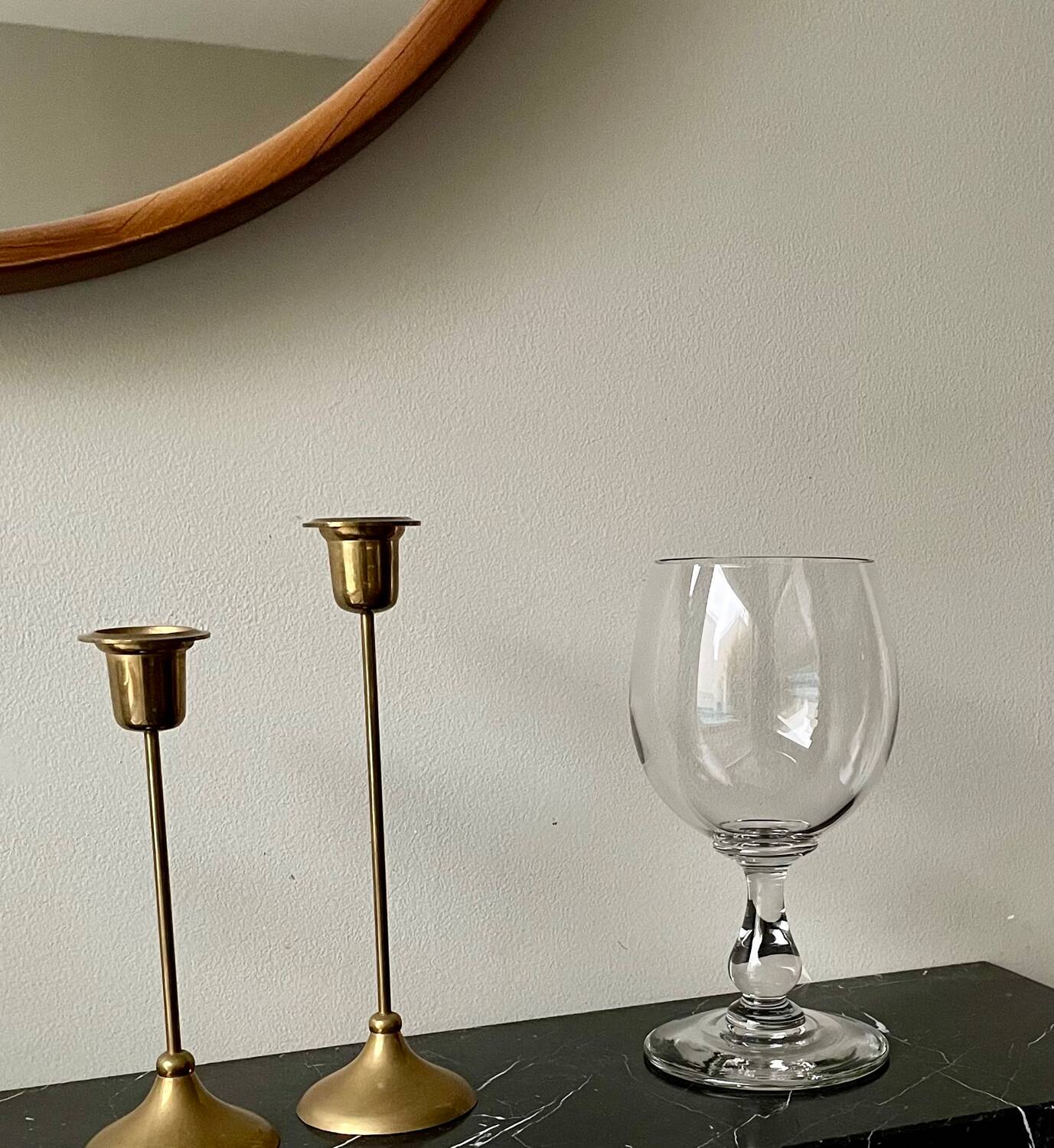 Old crystal stemmed glass vase