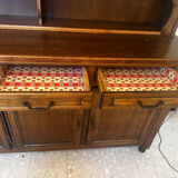 Rustic two-body buffet in oak from the 1960s.