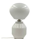 Lampe de table en verre blanc Space Age, Faver Italie années 1970