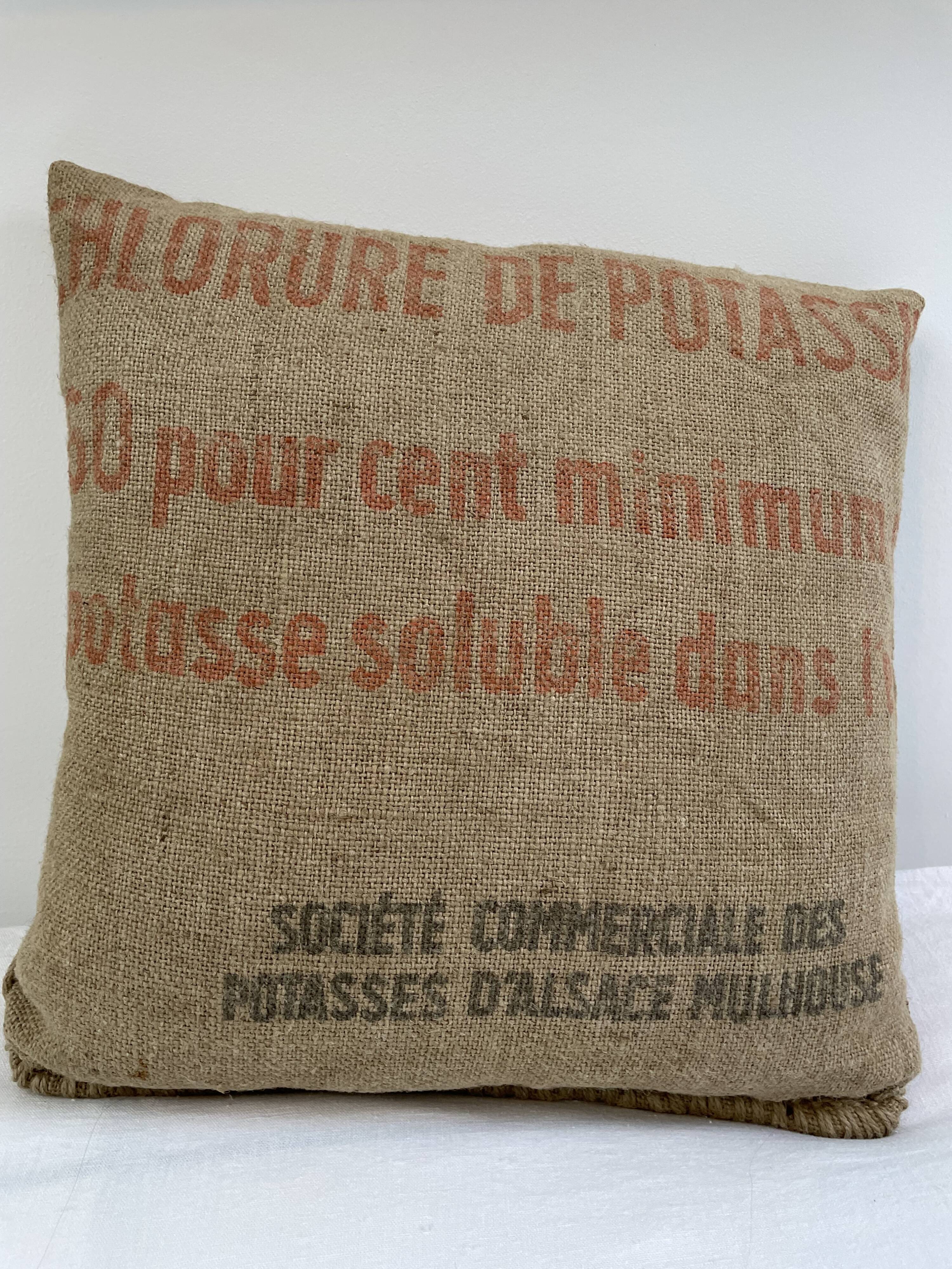 Burlap cushion - Potasse d'Alsace - 37 cm * 37 cm