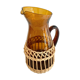 Carafe verre ambré et osier