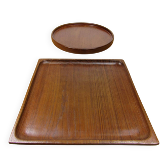 2x plateaux en teck massif du Danemark - Wiggers