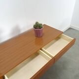 Dressoir en teck plus fin barkast avec lades et klepdeuren