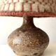 Ceramic lamp, chamotte stoneware and wool by Alain Blanchard, France 1970