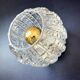 2 vintage brass and pressed glass wall lights Brutalist style 1960-70