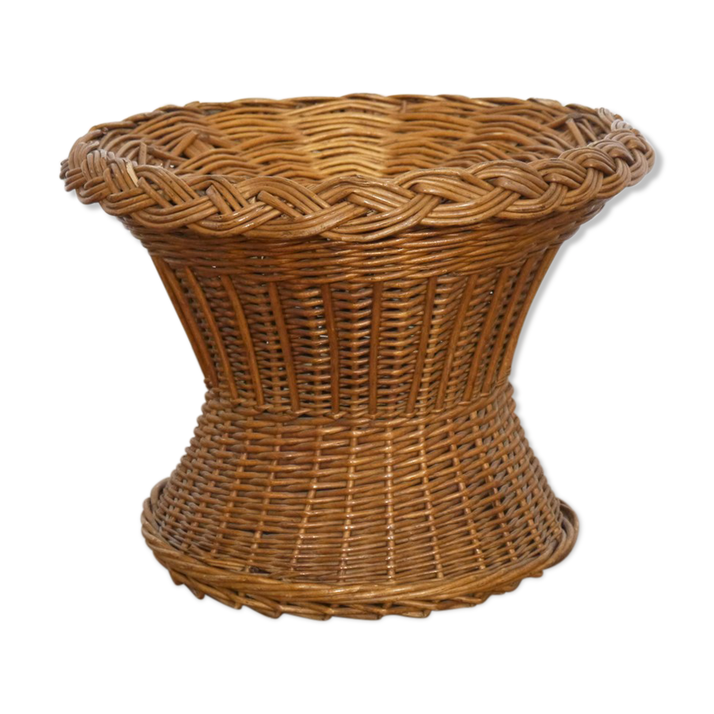Vintage rattan stool 1960