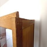 Vitrine art déco en bois et verre
