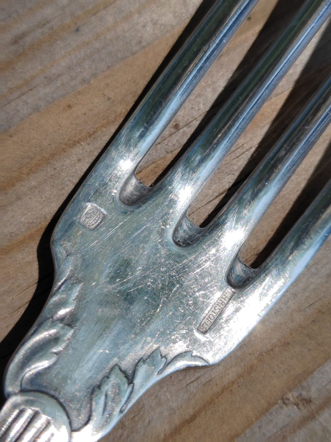 Christofle fork and spoon set in silver metal