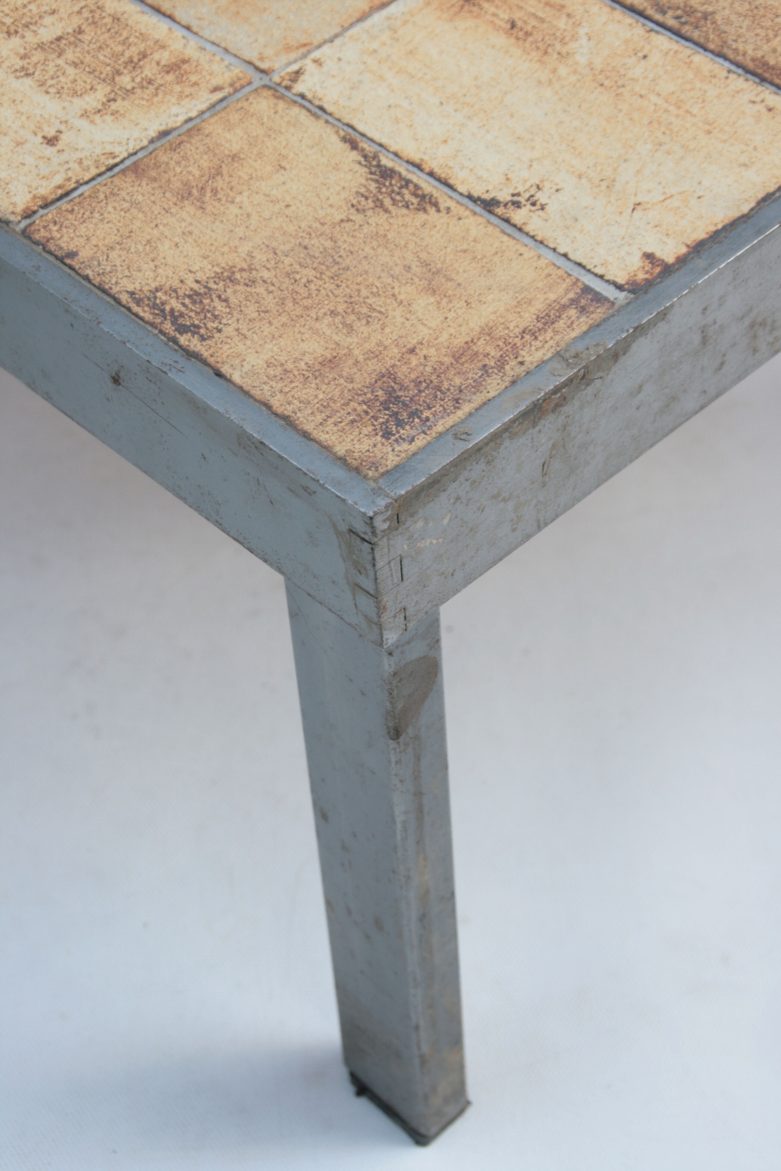 Rectangular metal and cermal herbarium coffee table by Roger Capron, 1960s