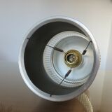 Scandinavian hanging lamp in glass and brushed aluminum 60s 70s