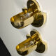Set of Unique Cubistic Brass Wall Lamps, 1920s
