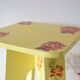 Wooden tabouret, hand-painted, vintage French Copy