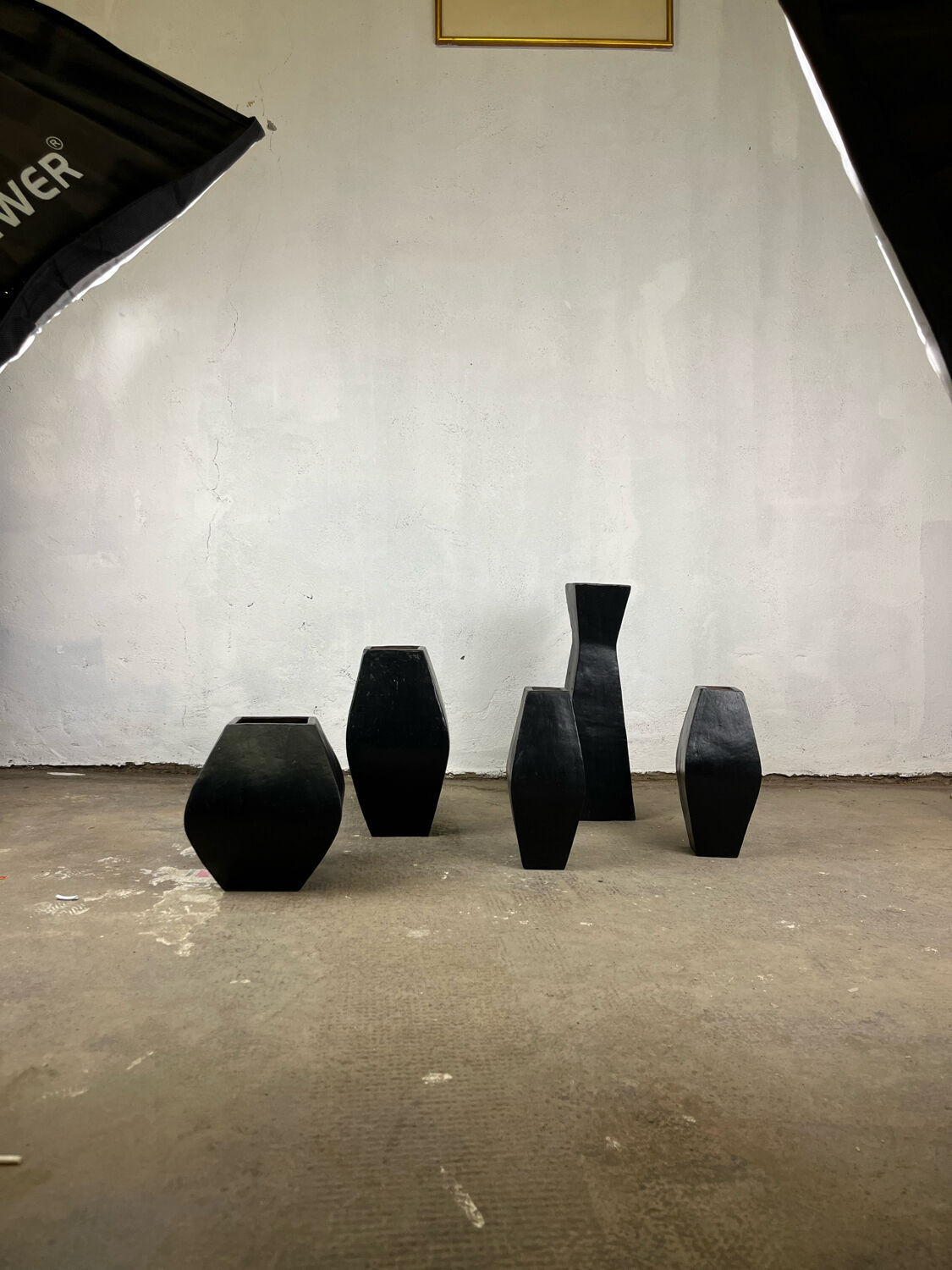 Set of glazed terracotta vases