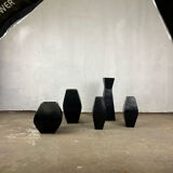 Set of glazed terracotta vases