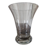 Vase en verre ciselé transparent