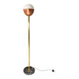 Brass, Copper and Black Marble Floor Lamp "Lampione" by Carmelo La Gaipa