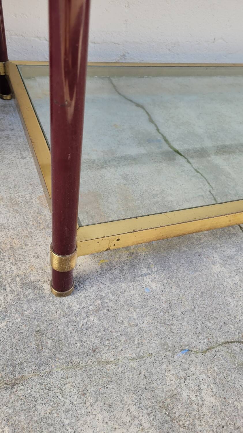 Jansen style brass designer coffee table - 1970s