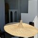 Large suspension, rattan luminaire in hat shape D:80cm