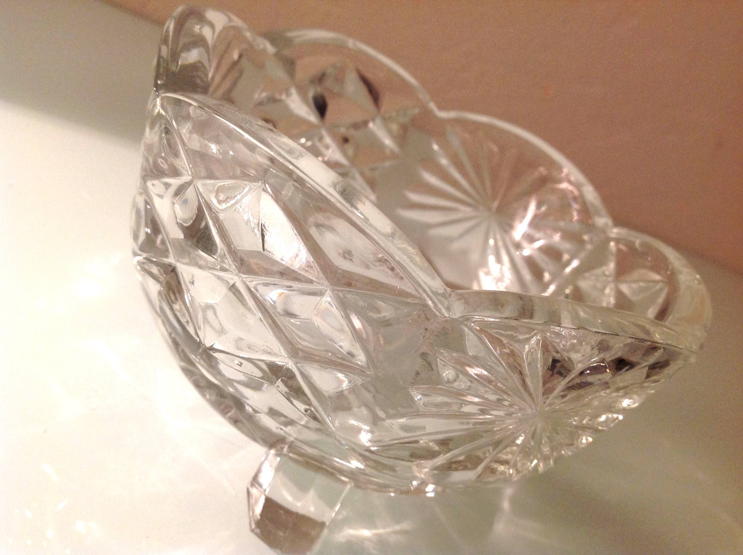 Cut glass pocket empty / vintage 60s-70s