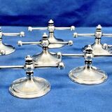 8 antique Art Deco silver-plated metal knife rests, Cailar Bayard hallmark