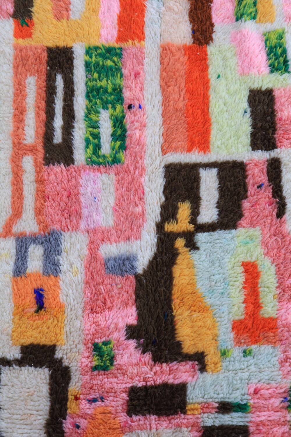 Modern multicolor boujad berber moroccan rug
